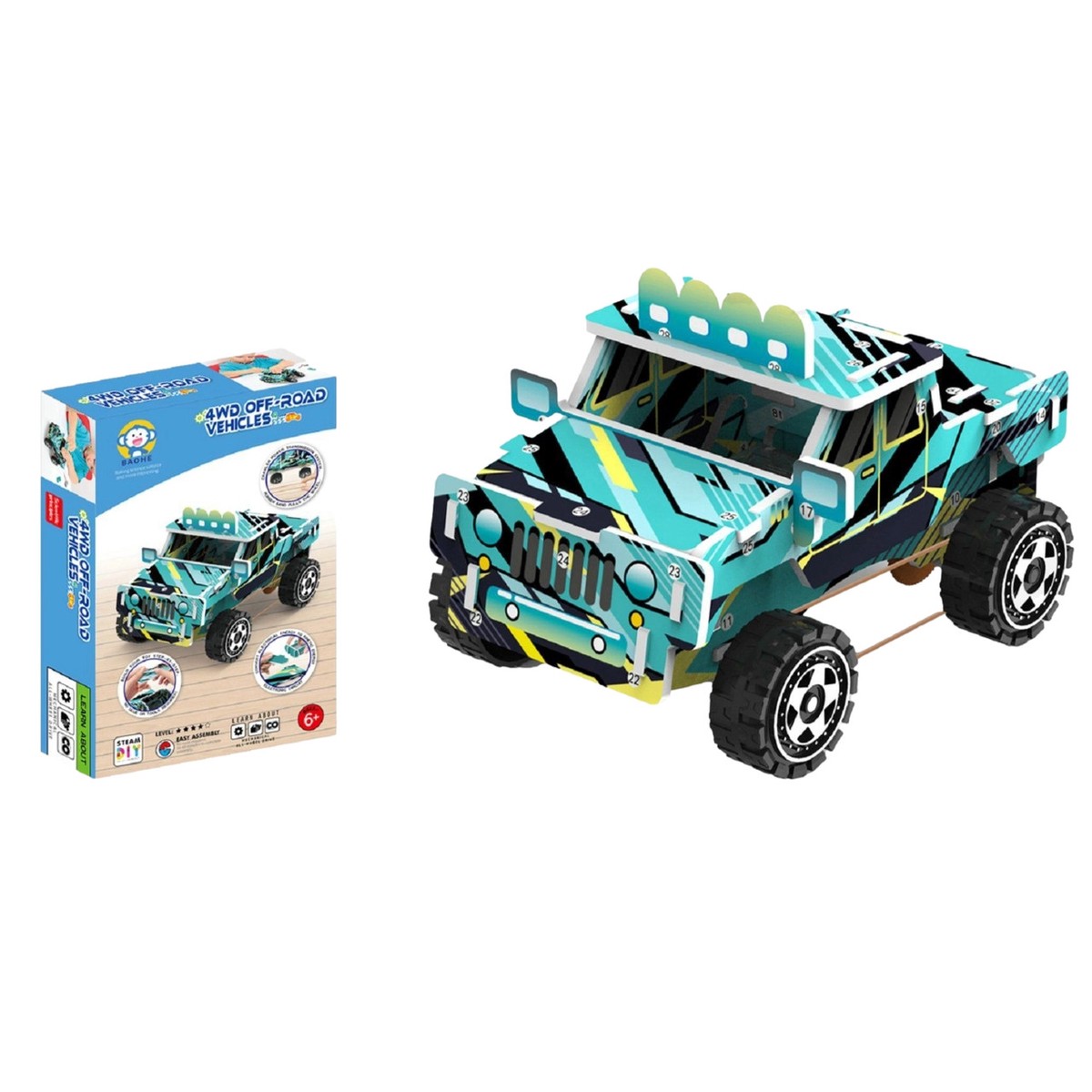 4WD OffRoad Vehicles Stem Toy with Instruction Book