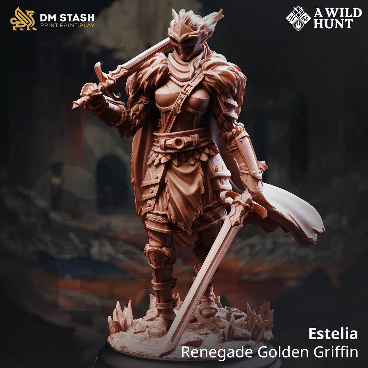 Estelia, Renegade Golden Griffin (Female Human Sellsword)