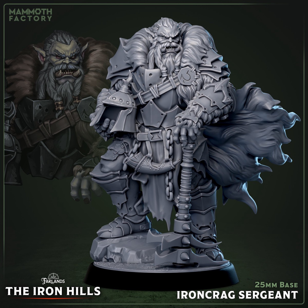 Ironcrag Sergeant (Male Orc Veteran Barbarian)