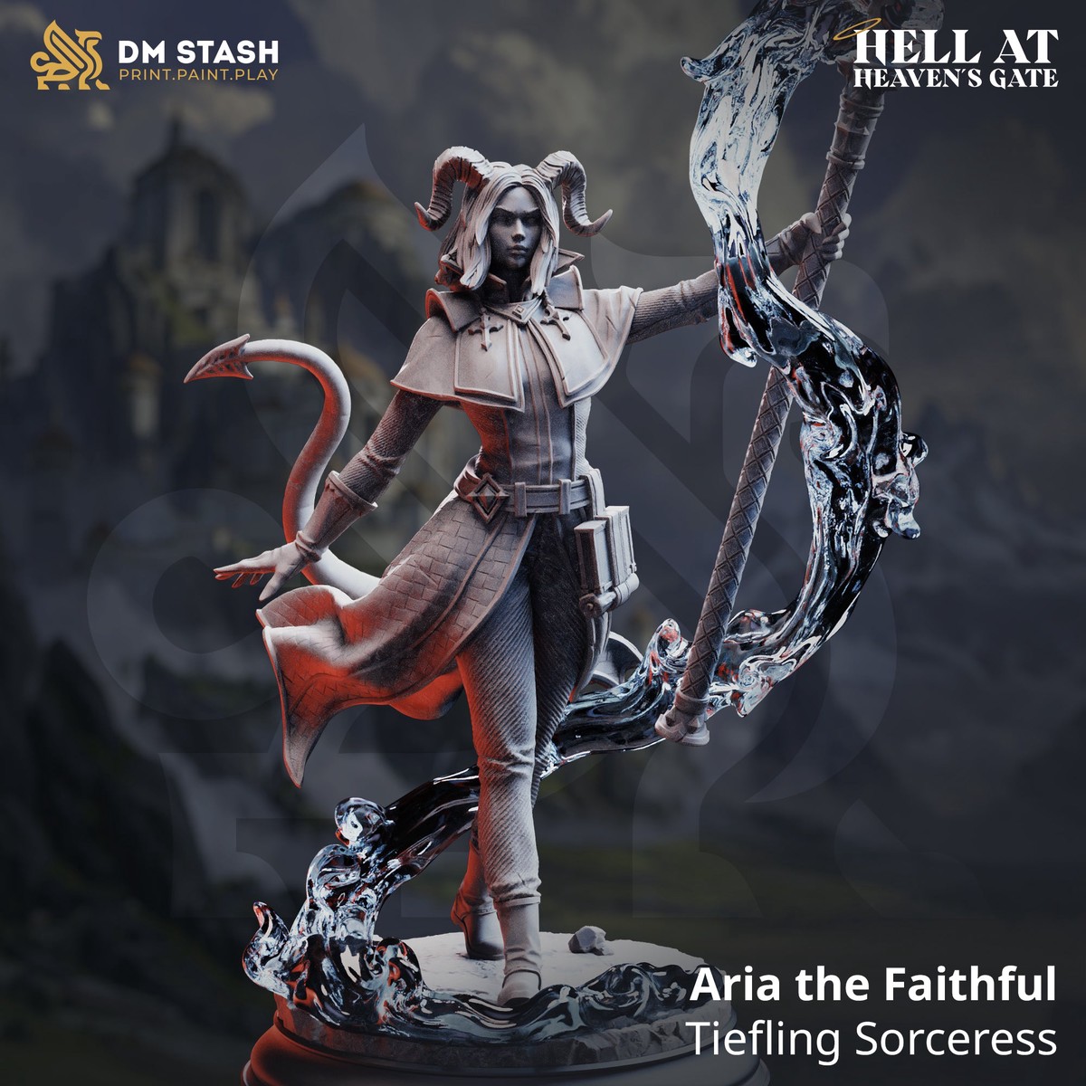 Aria the Faithful (Female Tiefling Sorceress)