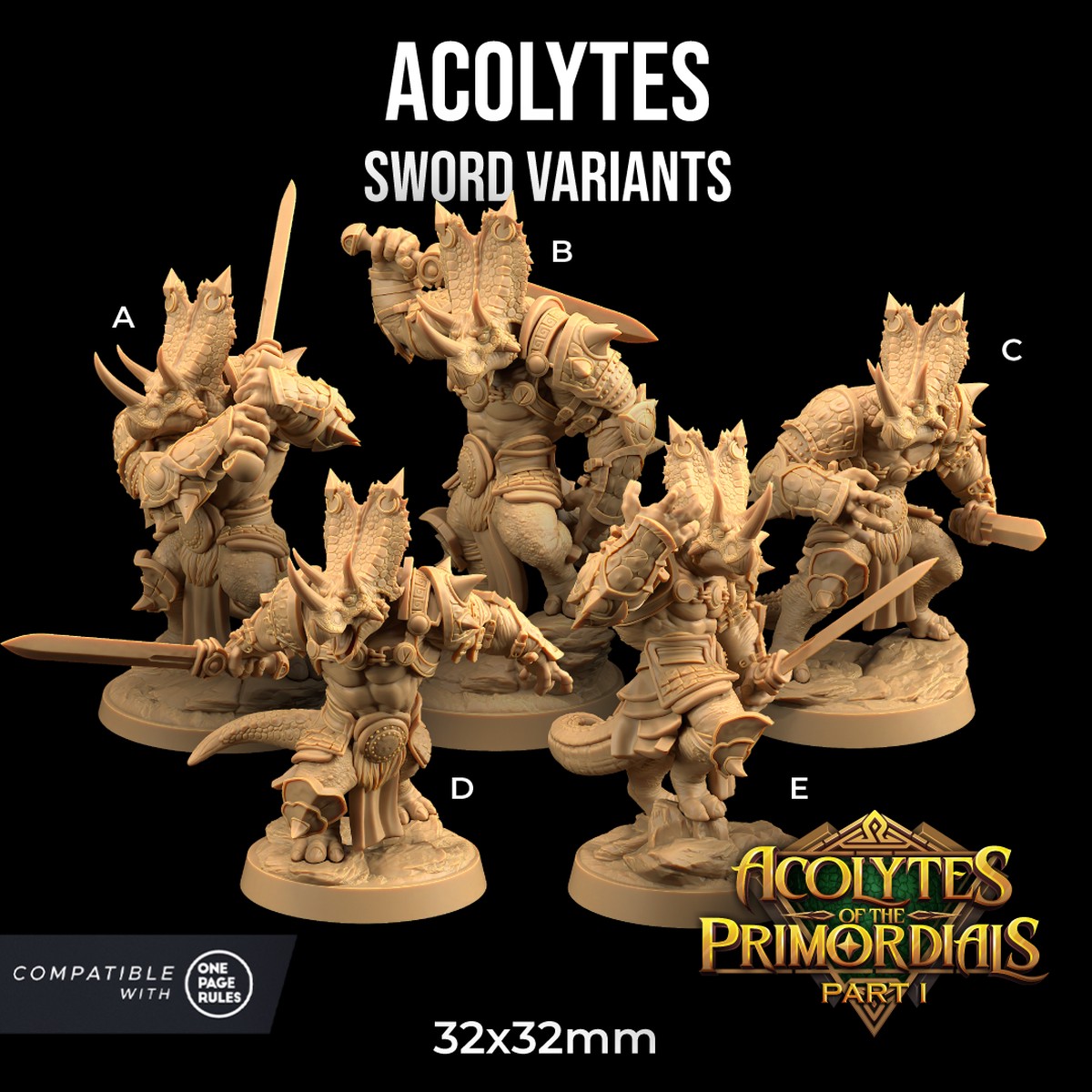 Acolytes with Swords (Triceratops Dinosaur Warriors)