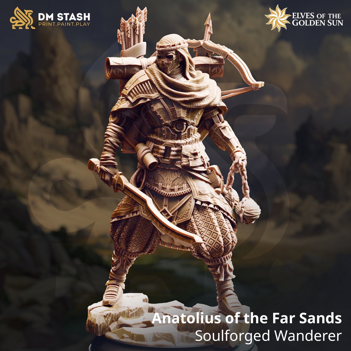 Anatolius of the Far Sands, Soulforged Wanderer (Male Warforged Ranger)