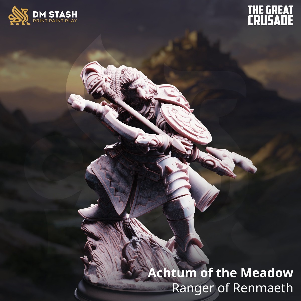 Achtum of the Meadow, Ranger of Renmaeth (Male Dwarf Ranger)