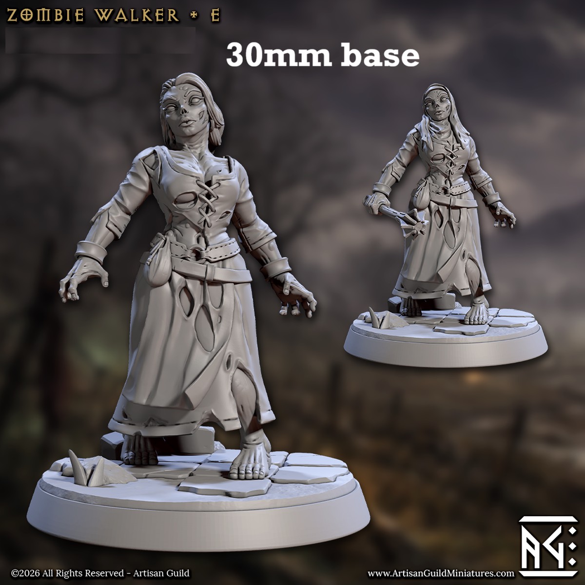 Zombie Walker: Sculpt E (Female Zombie Peasant / Nun)