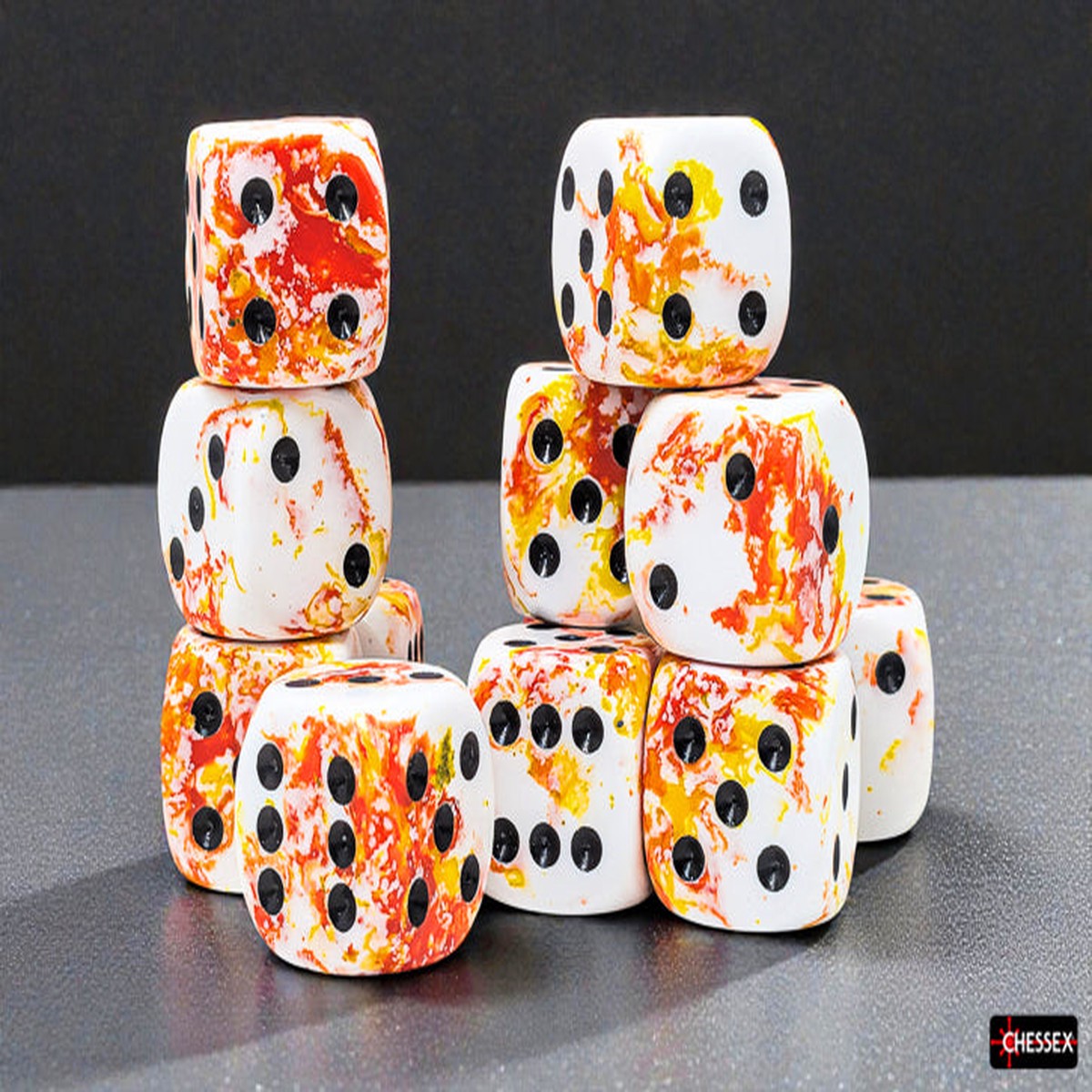 Chessex - Brush 16mm d6 Dice Block (12 dice)