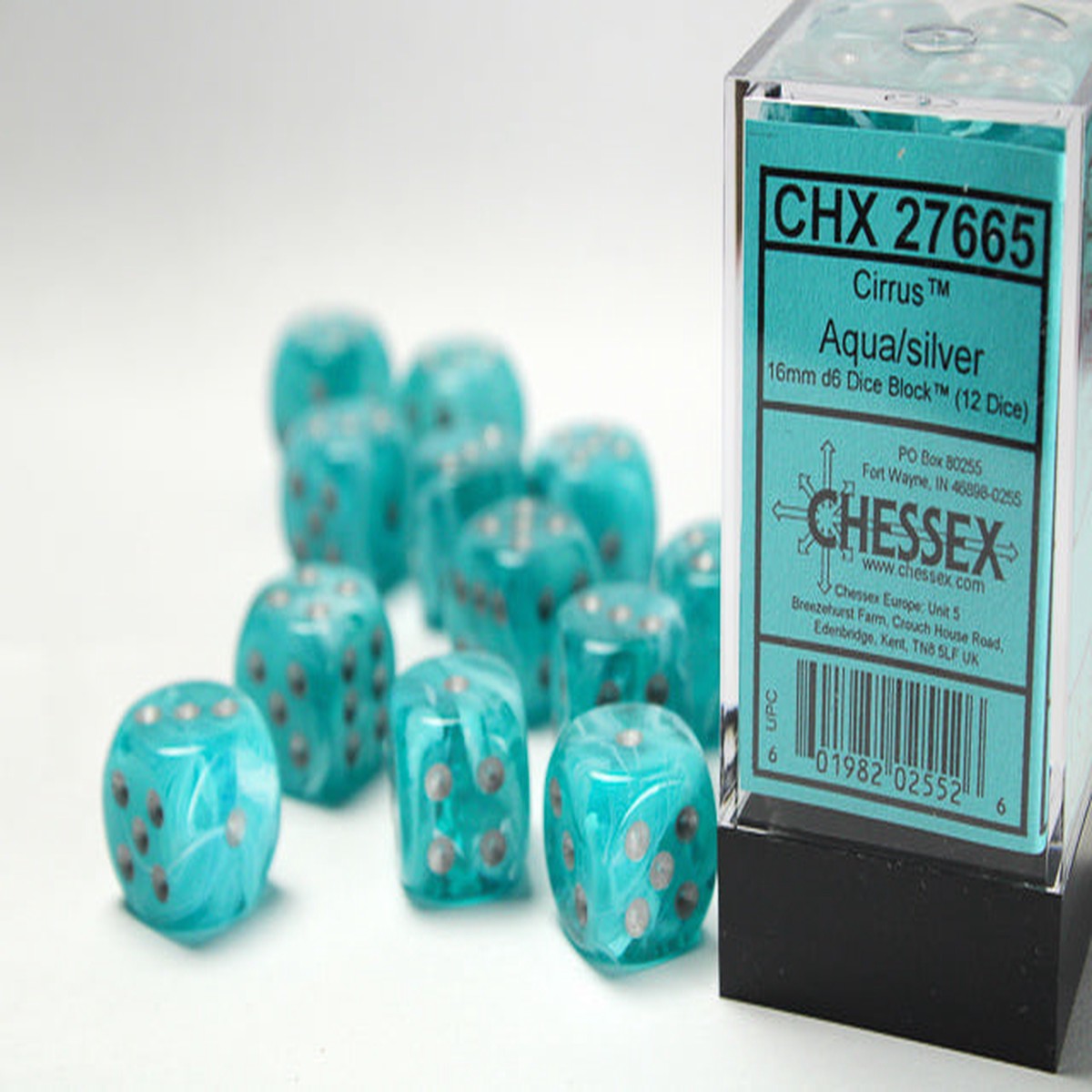Chessex - Cirrus 16mm d6 Dice Block (12 dice)