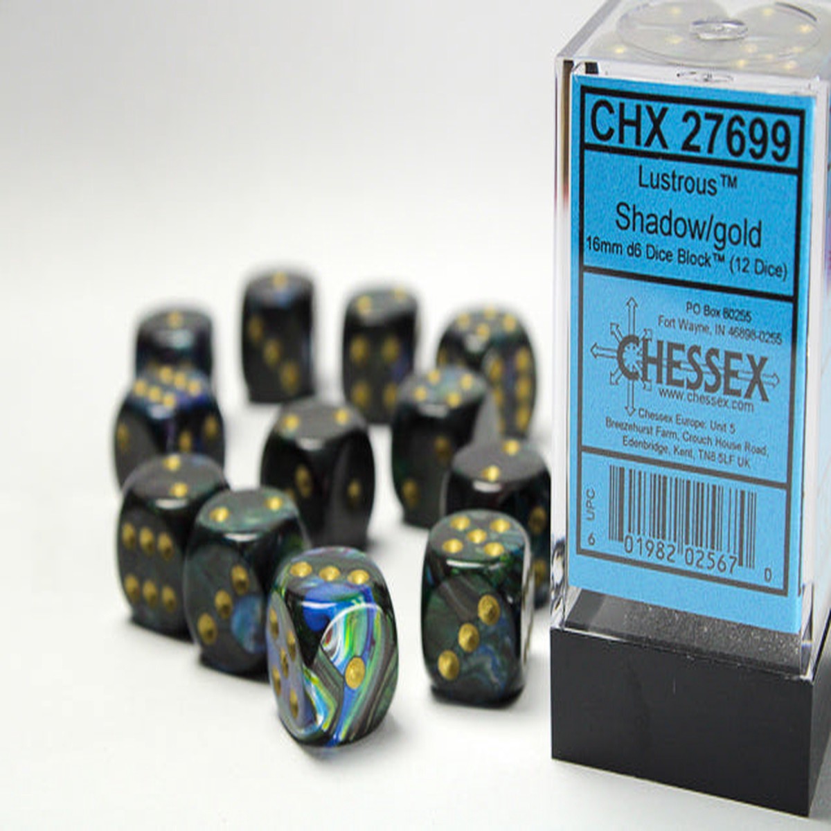 Chessex - Lustrous 16mm d6 Dice Block (12 dice)