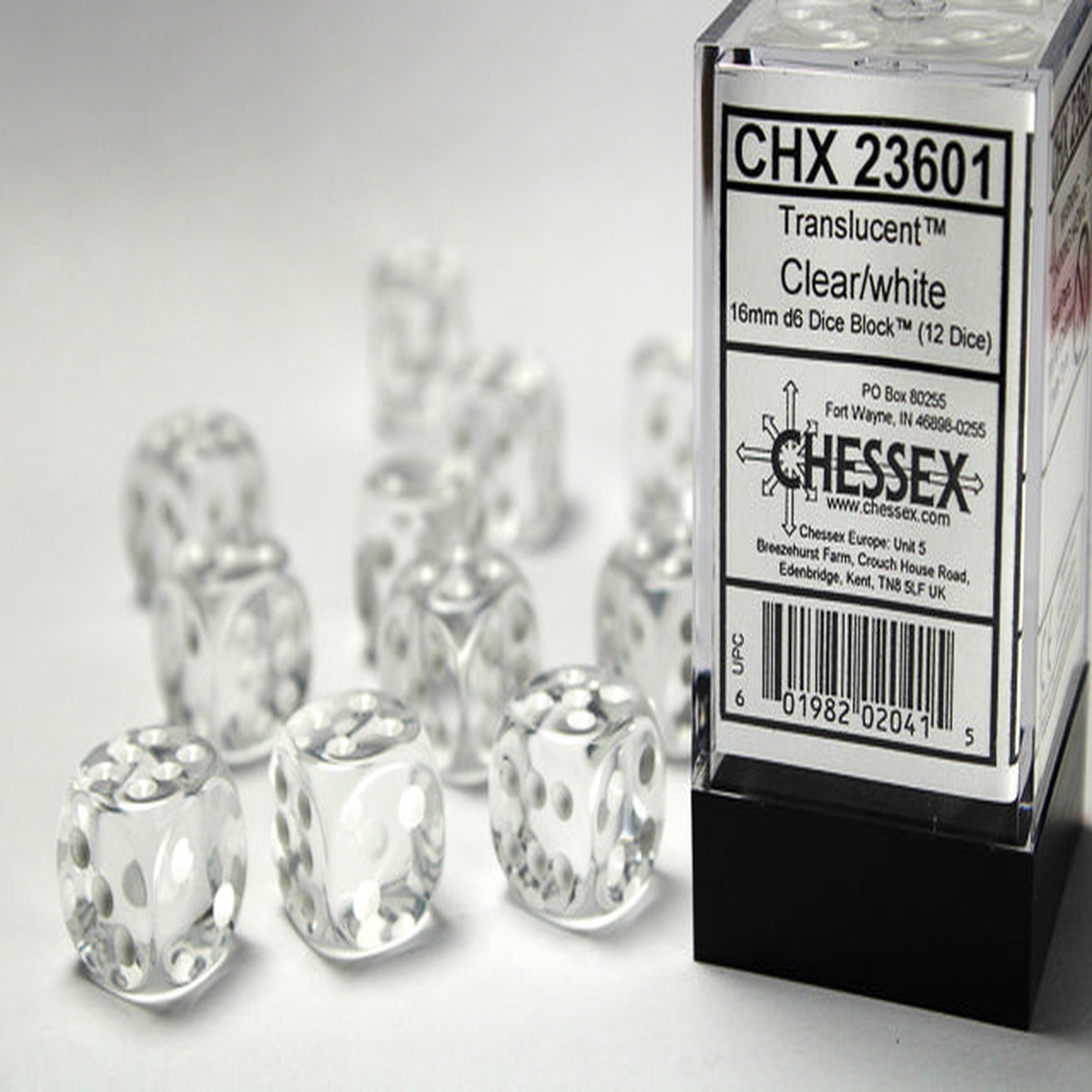 Chessex - Translucent 16mm d6 Dice Block (12 dice)