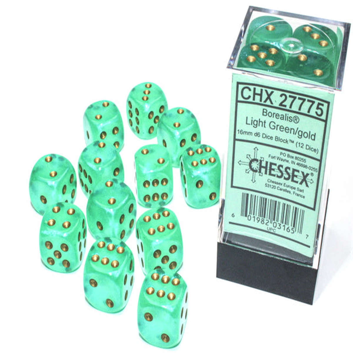 Chessex - Borealis 16mm d6 Dice Block (12 dice)