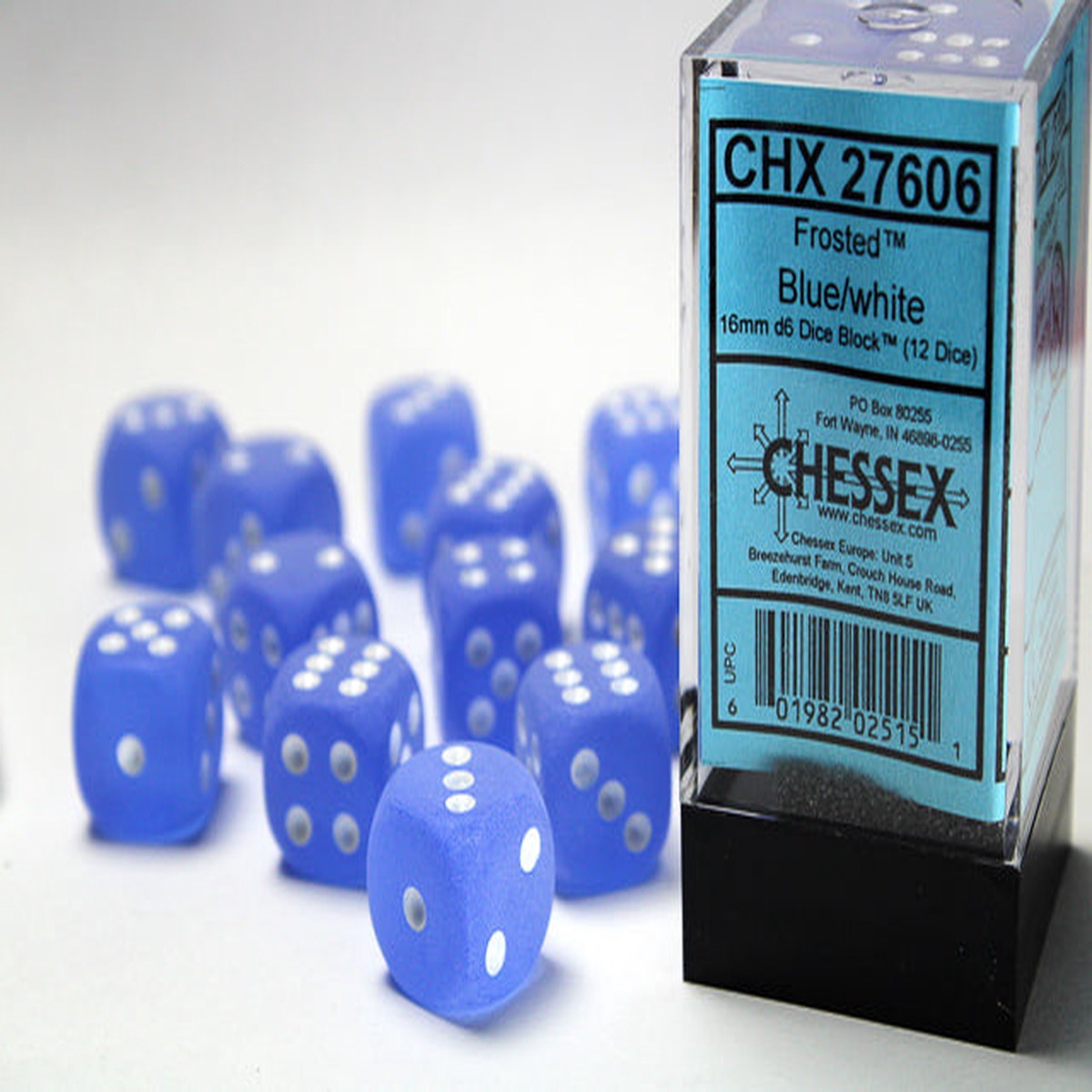 Chessex - Frosted 16mm d6 Dice Block (12 dice)