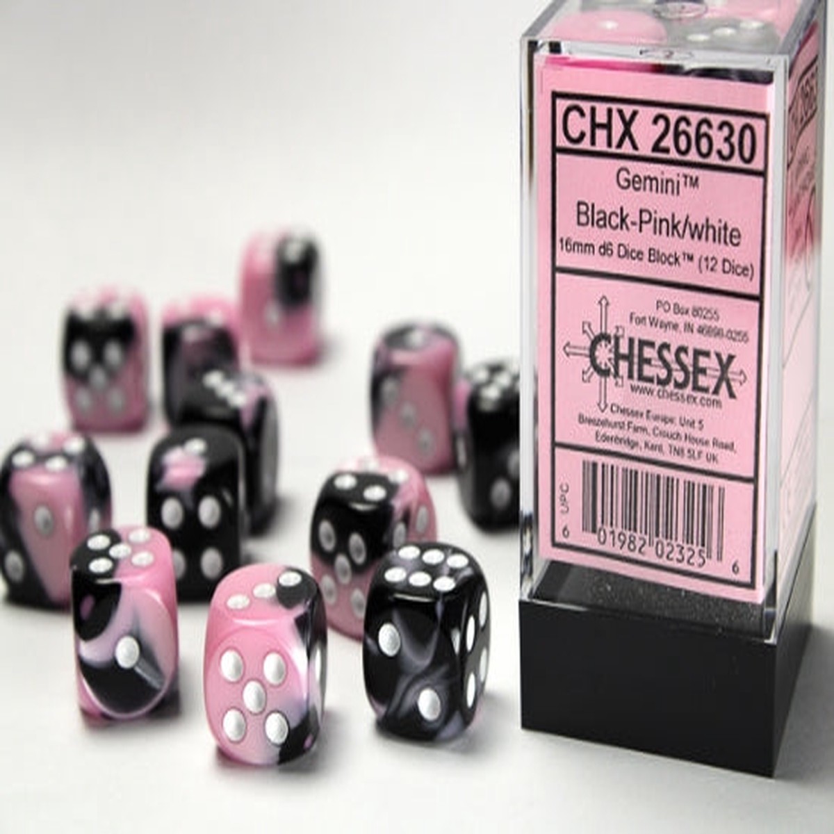 Chessex - Gemini 16mm d6 Dice Block (12 dice)