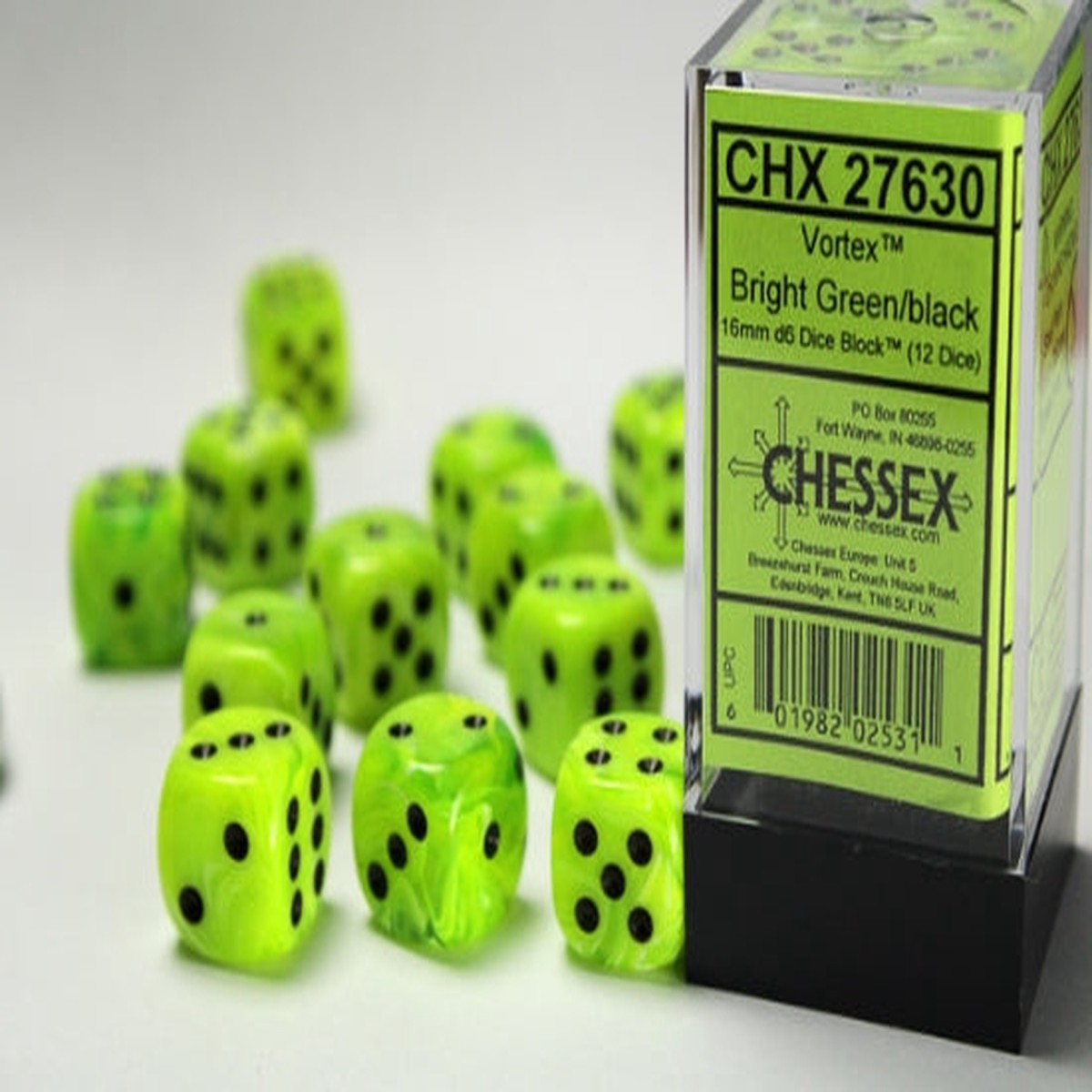 Chessex - Vortex 16mm d6 Dice Block (12 dice)