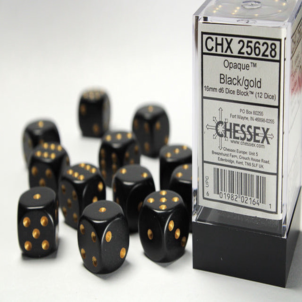 Chessex - Opaque 16mm d6 Dice Block (12 dice)