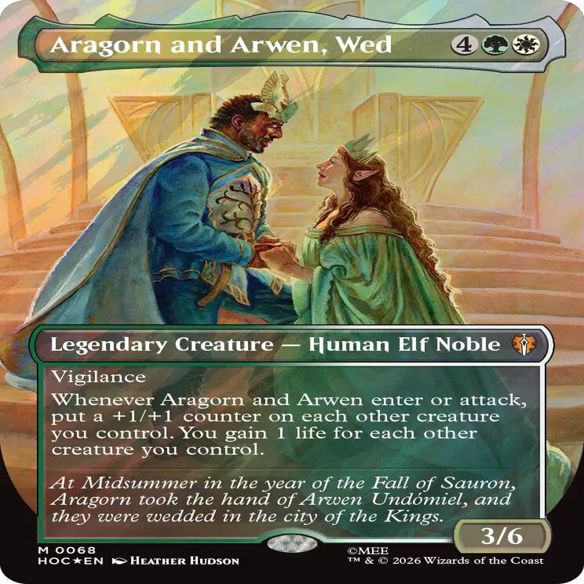 Aragorn and Arwen, Wed (Borderless) (Surge Foil) [HOC - 68]