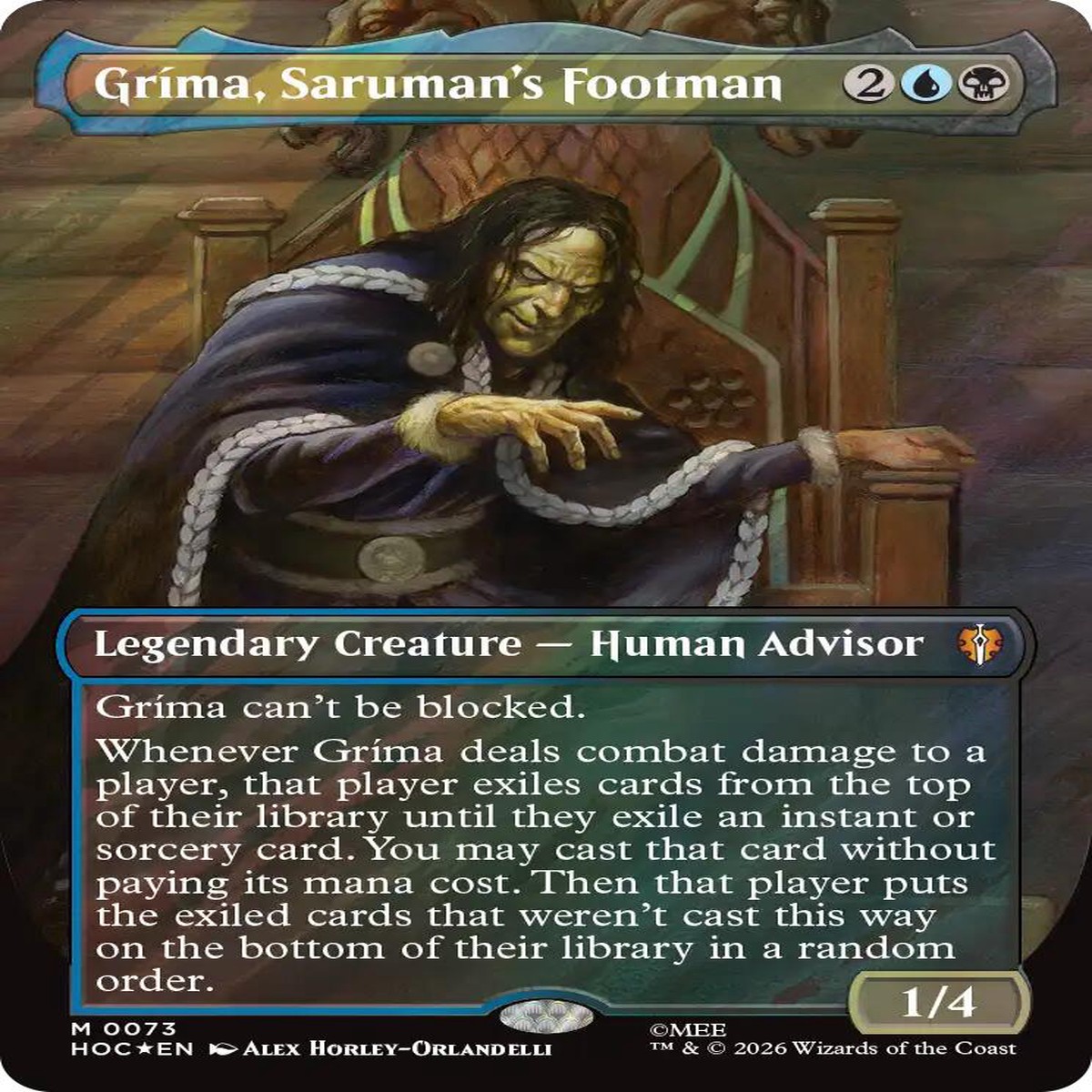 Grima, Saruman's Footman (Borderless) (Surge Foil) [HOC - 73]