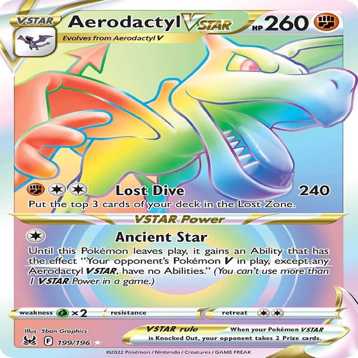 Aerodactyl VSTAR (Secret) [SWSH11 - 199/196]
